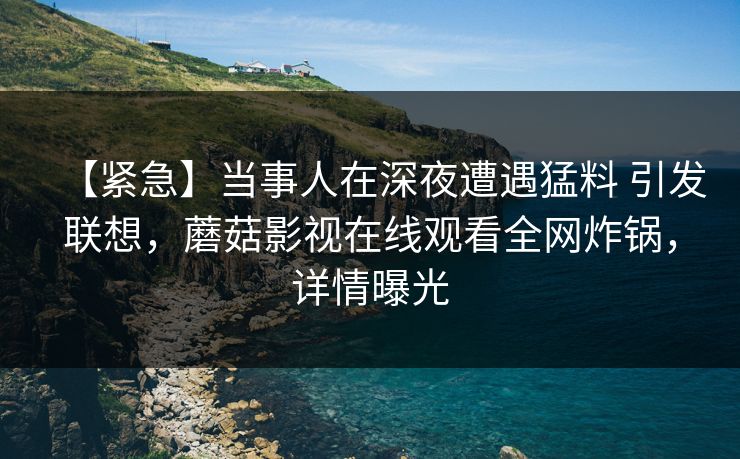 【紧急】当事人在深夜遭遇猛料 引发联想，蘑菇影视在线观看全网炸锅，详情曝光